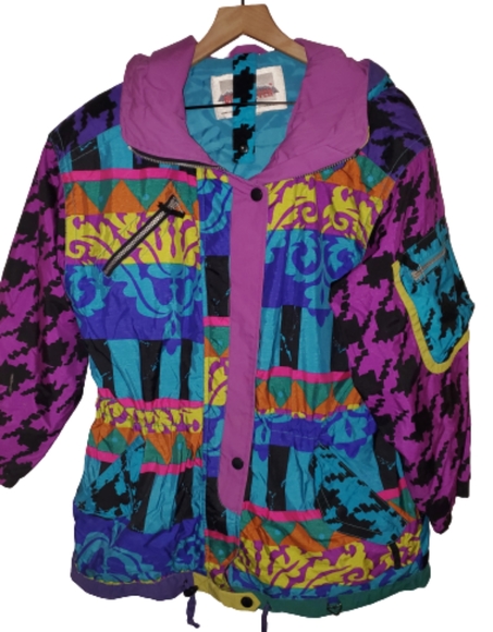 OBERMEYER Vintage 80s Coat Colorful Size 10/12 - Picture 2 of 6